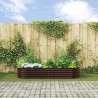 Jardinière en acier galvanisé marron 240x80x44 cm 