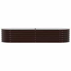 Jardinière en acier galvanisé marron 240x80x44 cm 