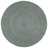 Tapis fait à la main Jute Rond 210 cm Vert olive 