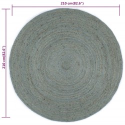 Tapis fait à la main Jute Rond 210 cm Vert olive 