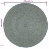 Tapis fait à la main Jute Rond 210 cm Vert olive 