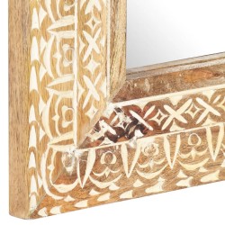 Miroir sculpté à la main 110x50x2,6 cm Bois de manguier solide 