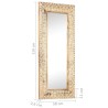 Miroir sculpté à la main 110x50x2,6 cm Bois de manguier solide 