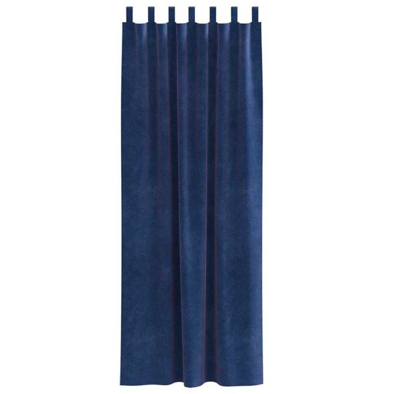 Rideaux occultants avec boucles de suspension 2 pcs Velours bleu foncé 