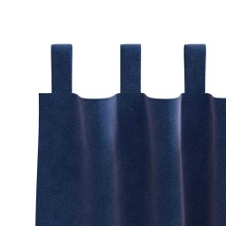 Rideaux occultants avec boucles de suspension 2 pcs Velours bleu foncé 