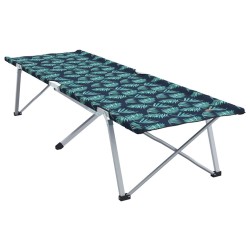 Lits de camping pliants – 2 pièces avec sac de transport, motif feuilles, en tissu Oxford 600D. 