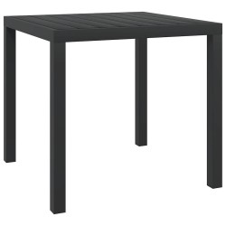 Table de jardin Noir 80 x 80 x 74 cm Aluminium et WPC 
