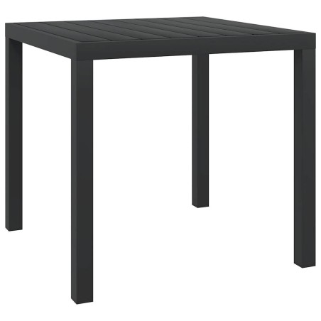 Table de jardin Noir 80 x 80 x 74 cm Aluminium et WPC 