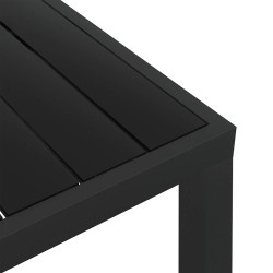 Table de jardin Noir 80 x 80 x 74 cm Aluminium et WPC 