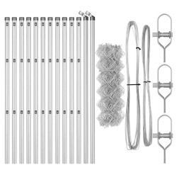Jeu de Poteaux de Clôture Argent 0.8 x 25 m Acier galvanisé 