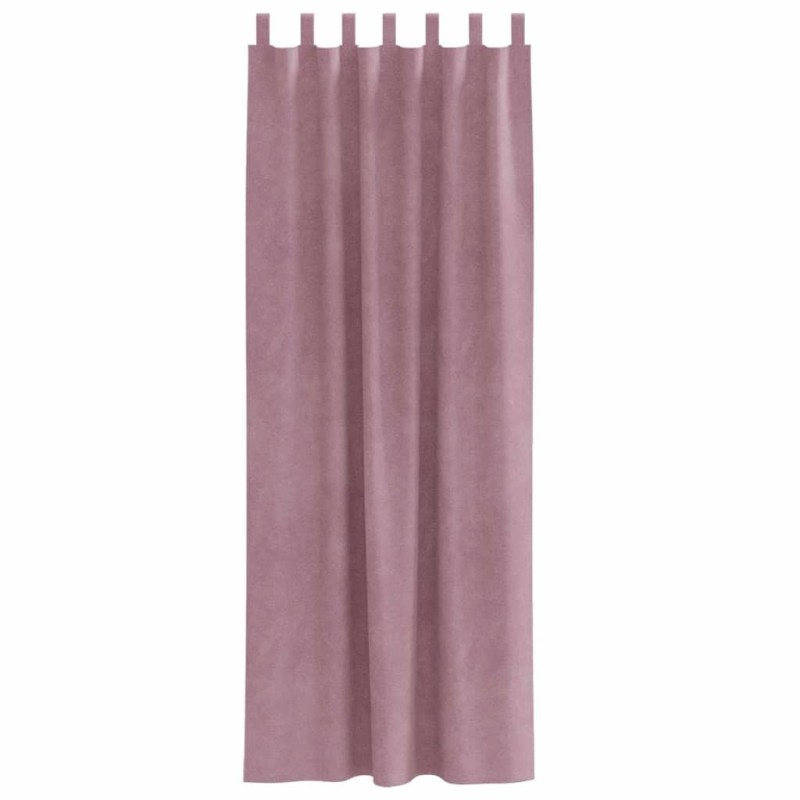 Rideaux occultants avec boucles de suspension 2 pcs Velours Rose Foncé 