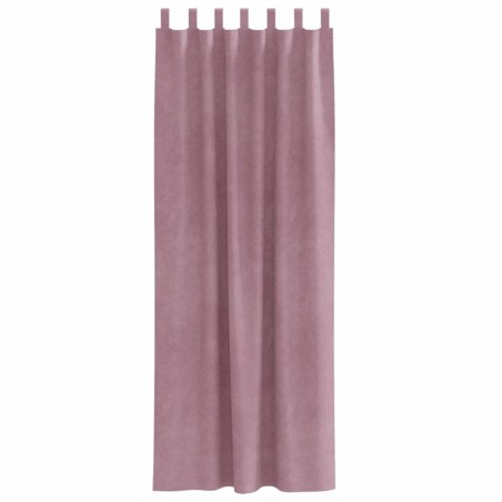 Rideaux occultants avec boucles de suspension 2 pcs Velours Rose Foncé 