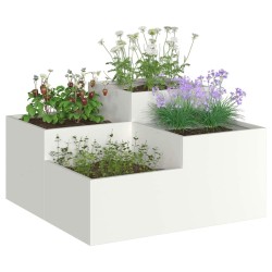 Jardinière 100x100x48 cm Acier Blanc 