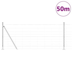 Clôture de champ 1x50 m en acier galvanisé 