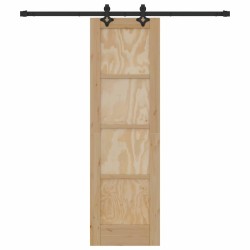 Porte coulissante avec kit de quincaillerie 61x198.5 cm en bois massif de pin 
