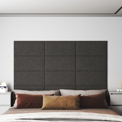 Panneaux muraux 12 pcs Gris foncé 60x30 cm Tissu 2,16 m² 