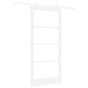 Porte coulissante avec quincaillerie blanche 93x202 cm en bois massif de pin 
