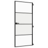Porte intérieure mince noir 93x201,5 cm verre trempé aluminium 