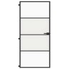 Porte intérieure mince noir 93x201,5 cm verre trempé aluminium 