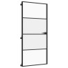 Porte intérieure mince noir 93x201,5 cm verre trempé aluminium 
