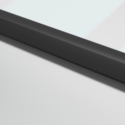 Porte intérieure mince noir 93x201,5 cm verre trempé aluminium 