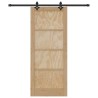 Porte Coulissante avec Kit de Quincaillerie 83x202 cm Bois Massif en Pin 