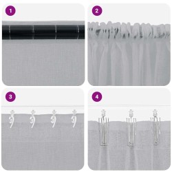 Rideaux 2 pcs Gris foncé 140 x 140 cm Polyester 
