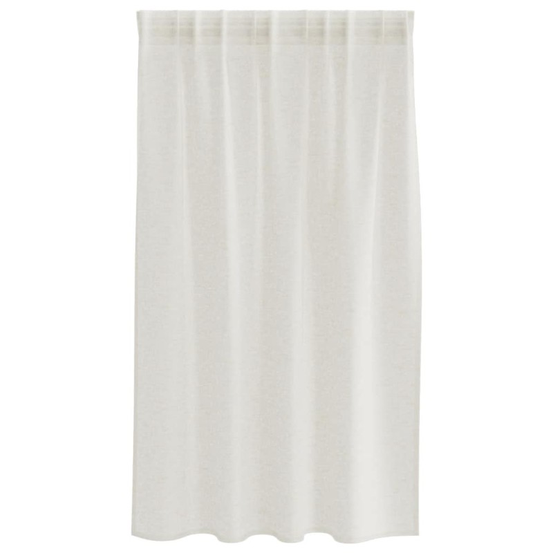 Rideaux avec des rideaux 2 pcs Crème 140 x 140 cm Polyester 