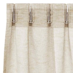 Rideaux avec des rideaux 2 pcs Sable 140 x 140 cm Polyester 
