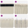 Rideaux avec des rideaux 2 pcs Sable 140 x 140 cm Polyester 