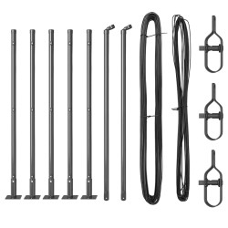 Ensemble de poteaux de clôture 7 pcs Gris Ø32mm 160 cm 