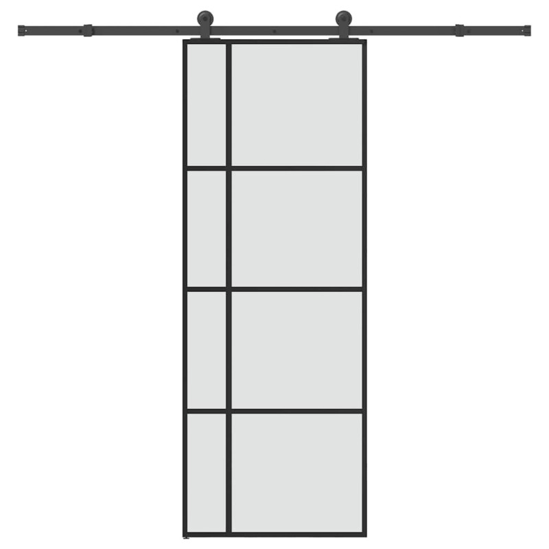 Porte coulissante avec kit de quincaillerie 76x205 cm Verre ESG 