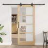 Porte Coulissante avec Ensemble de Matériel 86x198.5 cm en Bois Massif de Pin 
