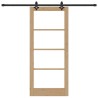 Porte Coulissante avec Ensemble de Matériel 86x198.5 cm en Bois Massif de Pin 