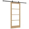 Porte Coulissante avec Ensemble de Matériel 86x198.5 cm en Bois Massif de Pin 