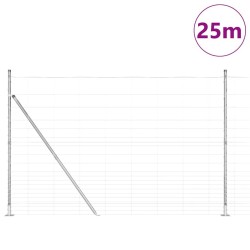 Clôture de champ 1,6 x 25 m en acier galvanisé 