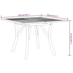 Table de jardin 110x110x75 cm Bois d'acacia solide 
