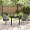 Set de jardin 3 pièces en rotin synthétique gris 