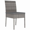 Set de jardin 3 pièces en rotin synthétique gris 