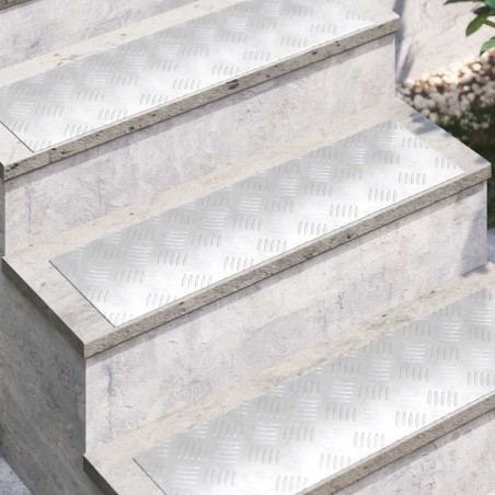 Plaques en Aluminium Damier 4 pcs Antidérapantes 70x20 cm 