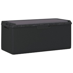 Boîte de rangement jardin coussin de siège anthracite 350 L PP 