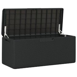 Boîte de rangement jardin coussin de siège anthracite 350 L PP 
