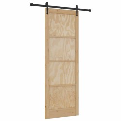 Porte coulissante avec kit de matériel 'ORKDAL'en bois de pin solide 