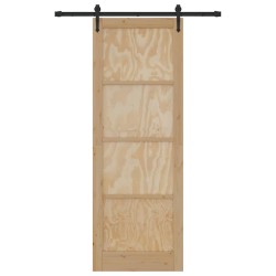 Porte coulissante avec kit de matériel 'ORKDAL'en bois de pin solide 
