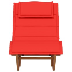 Chaises Longues à Bascule avec Coussins 2 pcs en Bois Massif Acacia 