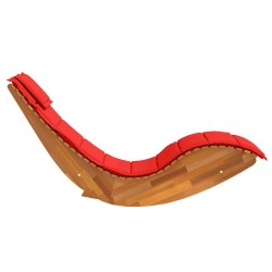 Chaises Longues à Bascule avec Coussins 2 pcs en Bois Massif Acacia 
