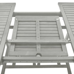 Table de jardin Gris 200x100x75 cm Bois d'acacia massif 