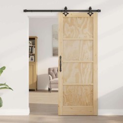 Porte coulissante ensemble quincaillerie 'ORKDAL'en bois massif de pin 