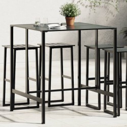Table de bar noir 100x100x110 cm acier enduit de poudre 