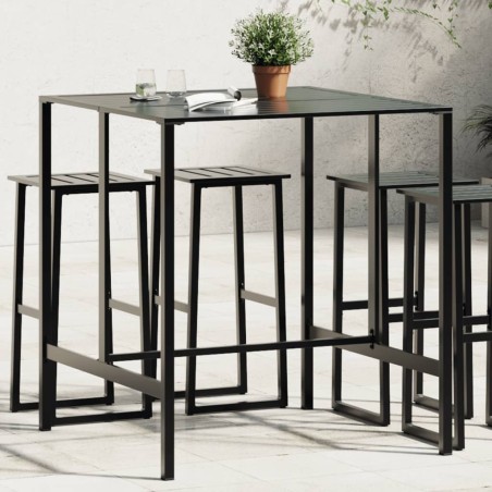 Table de bar noir 100x100x110 cm acier enduit de poudre 